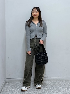 「カーブデニム」｜saara730さん（レディース・157cm）の秋コーディネート