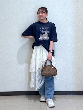 「FREE'S MART（フリーズマート）のアイテム（スカート）」を使った、saara730さん（レディース・157cm）の夏コーディネート