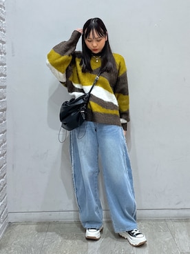 「カーブデニム」｜saara730さん（レディース・157cm）の秋コーディネート