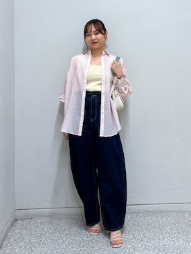 「カーブデニム」｜saara730さん（レディース・157cm）の夏コーディネート