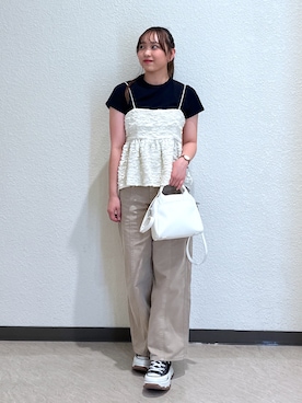 「FREE'S MART（フリーズマート）のアイテム（キャミソール）」を使った、saara730さん（レディース・157cm）の夏コーディネート