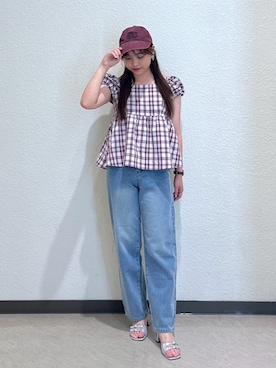 「FREE'S MART（フリーズマート）のアイテム（帽子）」を使った、saara730さん（レディース・157cm）の夏コーディネート