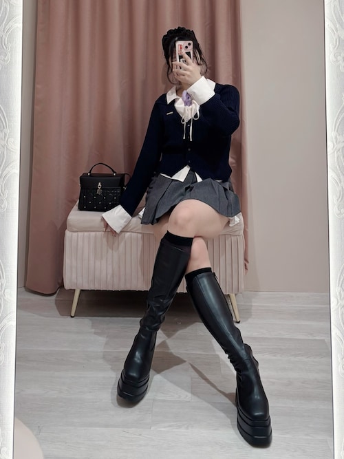 【爆盛れ10㎝＋インヒール2㎝】－5キロ見え2WAYロングブーツ