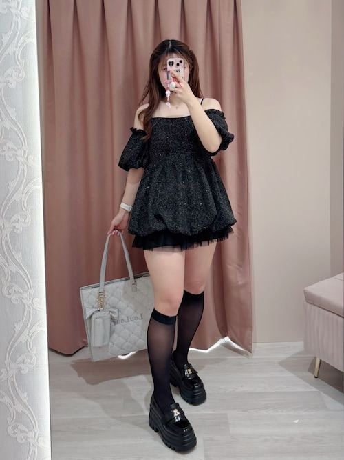 【Black Ribbon Collection】バックリボンミニワンピース