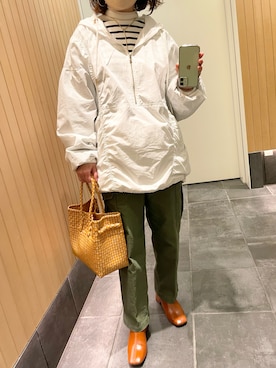 「Omekashi（オメカシ）のアイテム（ジャケット/アウター）」を使った、reさん（レディース・152cm）の春コーディネート