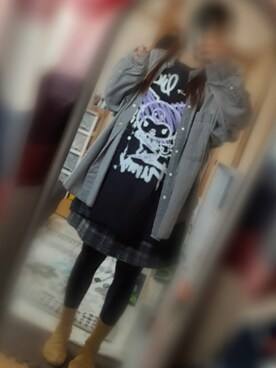 「古着のアイテム（上衣、シルバー系）」を使った、ちの🍀冬眠中💤さん（レディース・143cm）の秋コーディネート