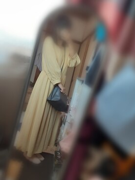 「UNIQLO（ユニクロ）のアイテム（连衣裙/礼服裙、イエロー系）」を使った、ちの🍀冬眠中💤さん（レディース・143cm）の春コーディネート