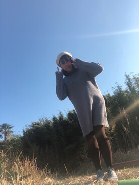 「AEON STYLE（イオンスタイル）のアイテム（ハンチング/ベレー帽）」を使った、yagimidoさん（レディース・164cm）の冬コーディネート