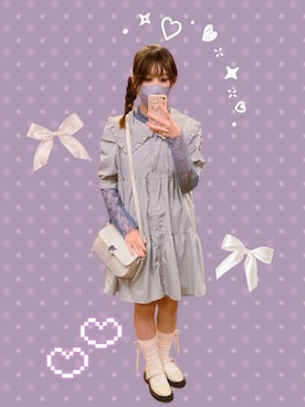 「アイテム（シュシュ）」を使った、Mokaさん（レディース・160cm）の夏コーディネート