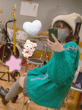 「WEGO（ウィゴー）のアイテム（帽子）」を使った、Mokaさん（レディース・160cm）の冬コーディネート