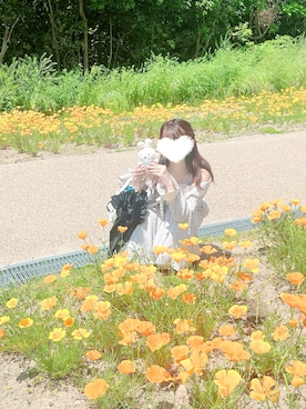 「アイテム（長傘）」を使った、akiさん（レディース・153cm）の夏コーディネート