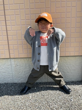 「アイテム（キャップ）」を使った、蒼さん（キッズ・90cm）の秋コーディネート