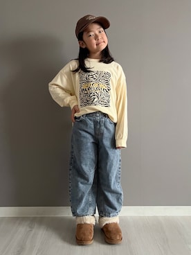 「アイテム（ブーツ）」を使った、Rooori_さん（キッズ・120cm）の秋コーディネート