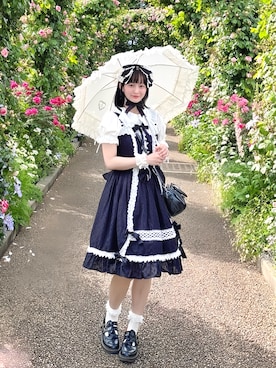「アイテム（ジャンパースカート）」を使った、siiisaiさん（レディース・157cm）の秋コーディネート