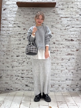 「ワントーンコーデ」｜yukaさん（レディース・153cm）の冬コーディネート