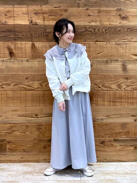 「CONVERSE（コンバース）のCONVERSE コンバース オール スター ジャパン オックス / ALL STAR J OX (NATURAL WHITE) 32167710（スニーカー）」を使った、yukaさん（レディース・153cm）の冬コーディネート
