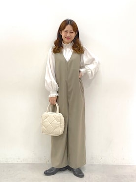 「キルティングバッグ」｜「アイテム（サロペット/オーバーオール）」を使った、yukaさん（レディース・153cm）の夏コーディネート