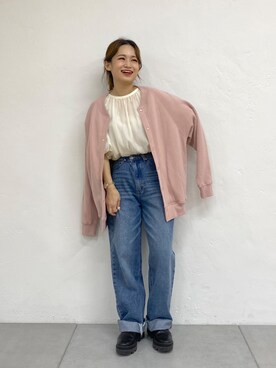 「PUAL CE CIN（ピュアルセシン）のアイテム（ブルゾン）」を使った、yukaさん（レディース・153cm）の夏コーディネート