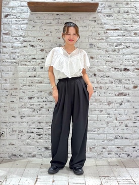 「アイテム（スラックス）」を使った、yukaさん（レディース・153cm）の夏コーディネート