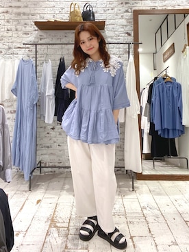 「ティアードブラウス」｜yukaさん（レディース・153cm）の春コーディネート