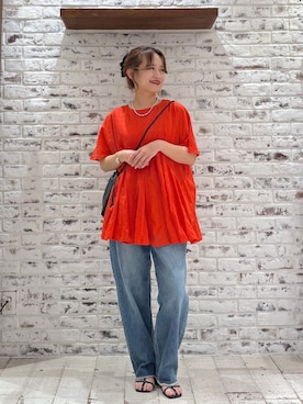 「PUAL CE CIN（ピュアルセシン）のアイテム」を使った、yukaさん（レディース・153cm）の夏コーディネート