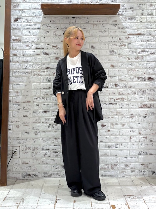 ツータックウエストゴムストレッチパンツ pual ce cin スラックス パンツ ツータック ウエストゴム