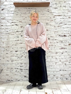 「透かし編みニット」｜yukaさん（レディース・153cm）の秋コーディネート