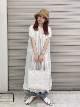 「FUDGEBOYのトラッドスタイル」｜「アイテム（ワンピース/ドレス）」を使った、yukaさん（レディース・153cm）の春コーディネート