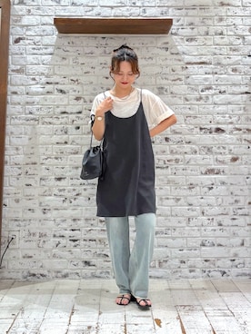 「アイテム（つなぎ/オールインワン）」を使った、yukaさん（レディース・153cm）の夏コーディネート