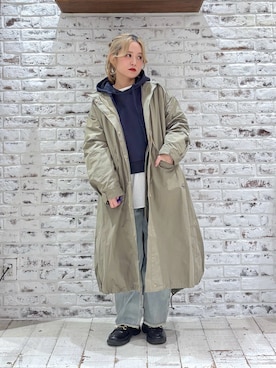 「アイテム（パーカー）」を使った、yukaさん（レディース・153cm）の冬コーディネート