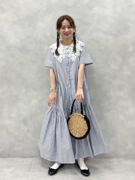 「FUDGEBOYのトラッドスタイル」｜「アイテム（ワンピース/ドレス）」を使った、yukaさん（レディース・153cm）の春コーディネート