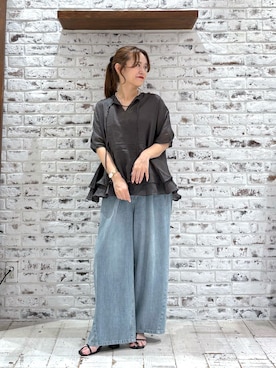 「PUAL CE CIN（ピュアルセシン）のアイテム」を使った、yukaさん（レディース・153cm）の夏コーディネート