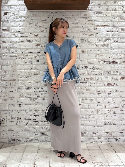 Drawer - 美品　BARBA フレンチスリーブコットンブラウス　40 40代ファッション レディース ラウンドネック フレンチスリーブ