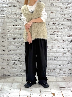 「アイテム（ベスト）」を使った、yukaさん（レディース・153cm）の秋コーディネート