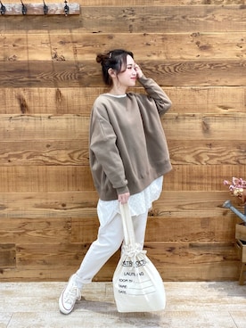 「シアタープロダクツ(THEATRE PRODUCTS)」｜「アイテム（スウェット）」を使った、yukaさん（レディース・153cm）の秋コーディネート