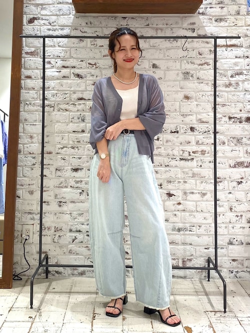 PUALCECIN(ピュアルセシン) カーブシルエットコットンリネンデニムパンツ 2サイズ展開】カーブシルエットコットンリネンデニムパンツ