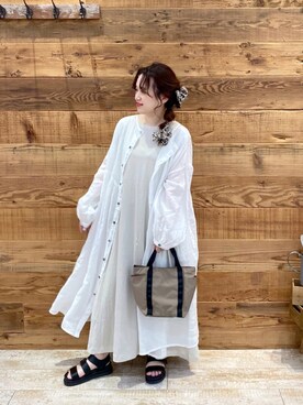 「PUAL CE CIN（ピュアルセシン）のアイテム（チュニック）」を使った、yukaさん（レディース・153cm）の夏コーディネート