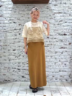 「PUAL CE CIN（ピュアルセシン）のアイテム」を使った、yukaさん（レディース・153cm）の夏コーディネート