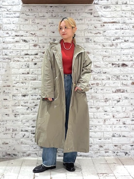 「アイテム（モッズコート）」を使った、yukaさん（レディース・153cm）の秋コーディネート