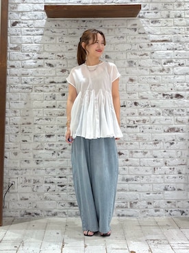 「PUAL CE CIN（ピュアルセシン）のアイテム」を使った、yukaさん（レディース・153cm）の夏コーディネート