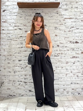 「アイテム（スラックス）」を使った、yukaさん（レディース・153cm）の夏コーディネート