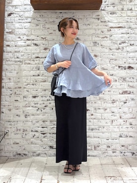 「PUAL CE CIN（ピュアルセシン）のアイテム」を使った、yukaさん（レディース・153cm）の夏コーディネート