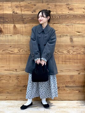 「PUAL CE CIN（ピュアルセシン）のアイテム（ピーコート）」を使った、yukaさん（レディース・153cm）の秋コーディネート