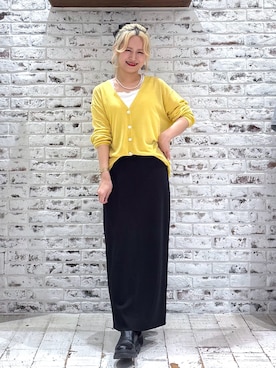 「PUAL CE CIN（ピュアルセシン）の【Du noir】ナロースカート（スカート、ブラック系）」を使った、yukaさん（レディース・153cm）の夏コーディネート