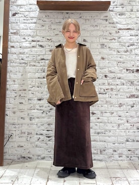 「アイテム（テーラードジャケット、ベージュ系）」を使った、yukaさん（レディース・153cm）の秋コーディネート