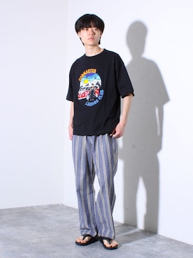 「GLOSTER（グロスター）のアイテム」を使った、reさん（メンズ・173cm）の夏コーディネート