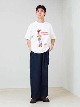 「GLOSTER（グロスター）のアイテム」を使った、reさん（メンズ・173cm）の夏コーディネート