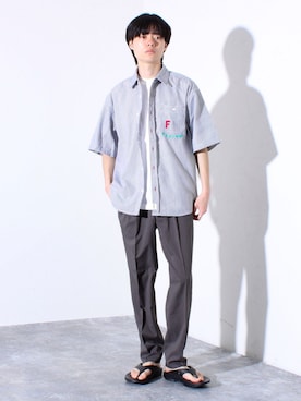 「GLOSTER（グロスター）のアイテム」を使った、reさん（メンズ・173cm）の夏コーディネート
