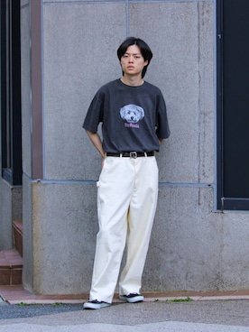 「GLOSTER（グロスター）のアイテム」を使った、reさん（メンズ・173cm）の夏コーディネート