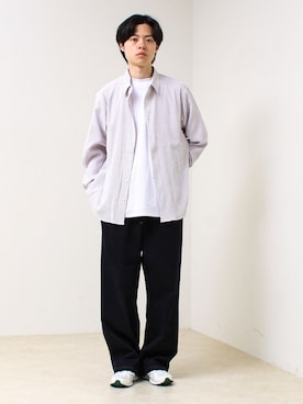 「GLOSTER（グロスター）のアイテム（トップス）」を使った、reさん（メンズ・173cm）の春コーディネート